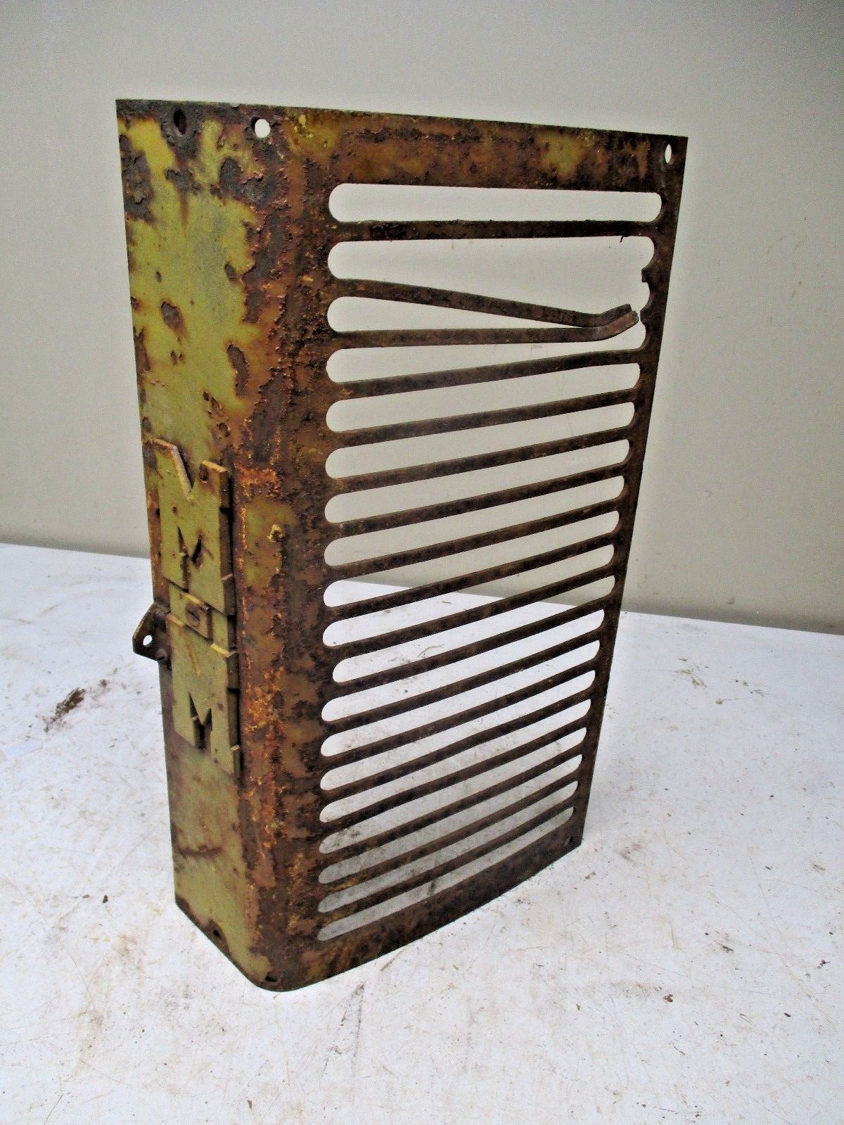 Old Minneapolis Moline Tractor Grill Panel Section  with cast iron MM Emblems