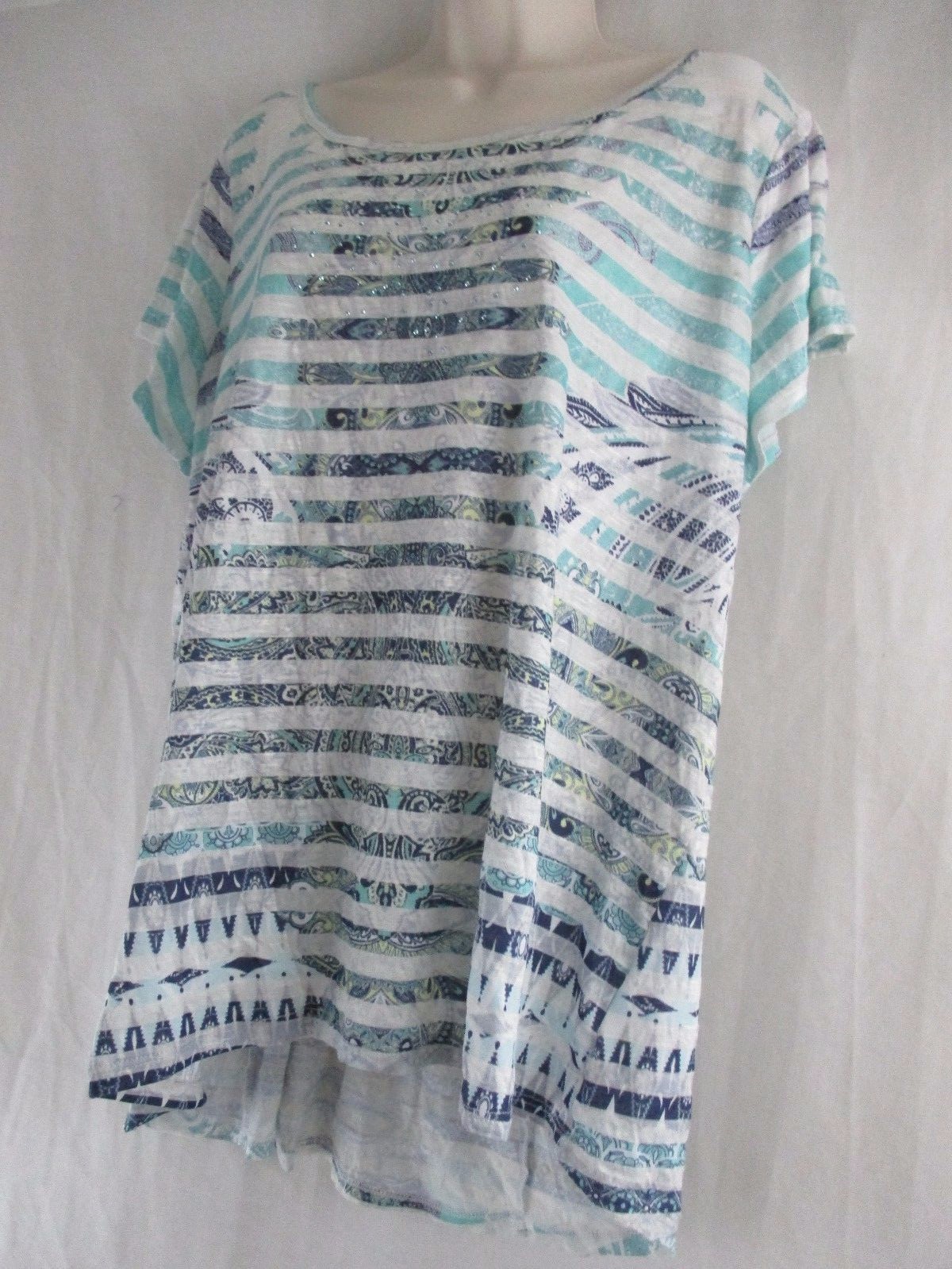 Style & Co. Plus Size Printed Short-Sleeve Tunic Before Evening  Size 1X