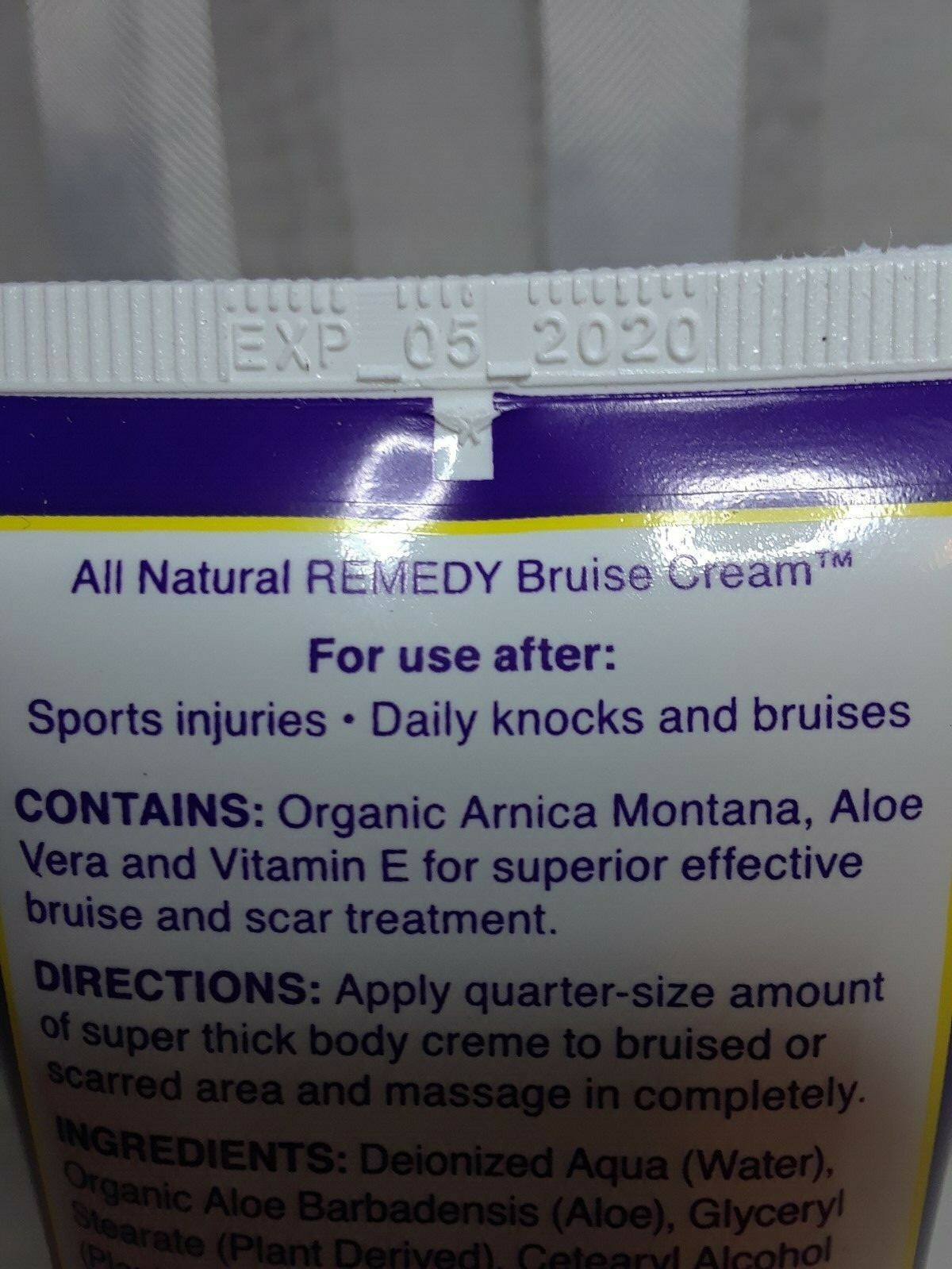 Remedy Bruise Cream - All Natural, Arnica, Aloe & Vitamin E, 4 oz., Moisturizing