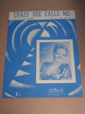 Peggy Lee - Crazy She Calls Me sheet music