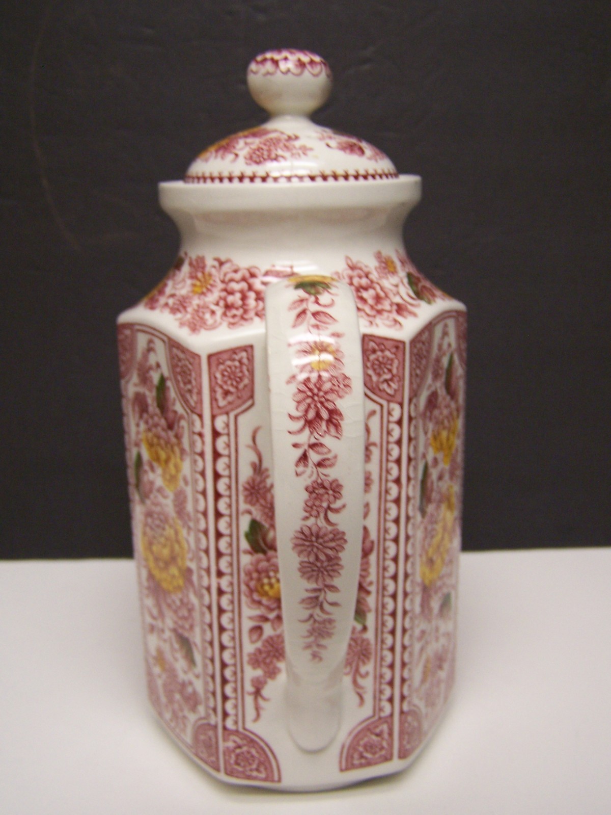 Ridgway Ironstone CANTERBURY COFFEE POT Staffordshire ENGLAND 9.5