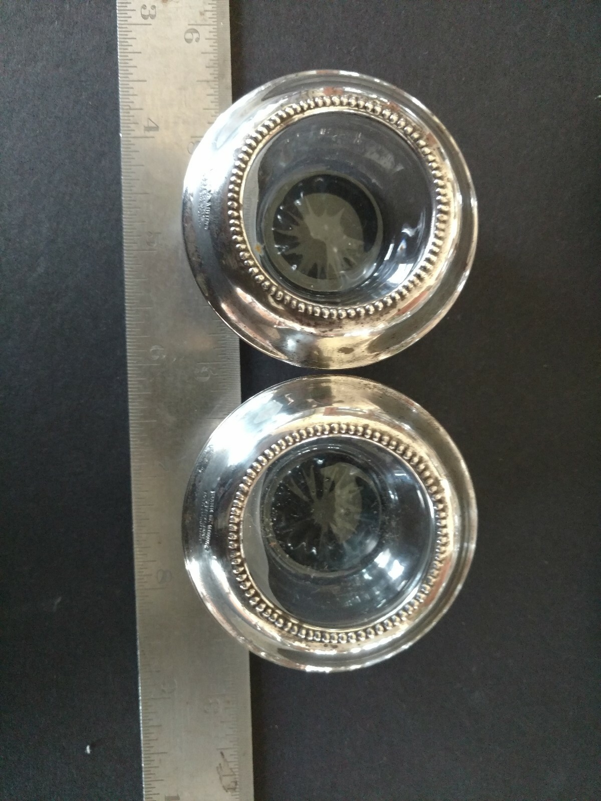 Vintage Frank M Whiting Sterling Set Match & Toothpick Small Holders Coaster