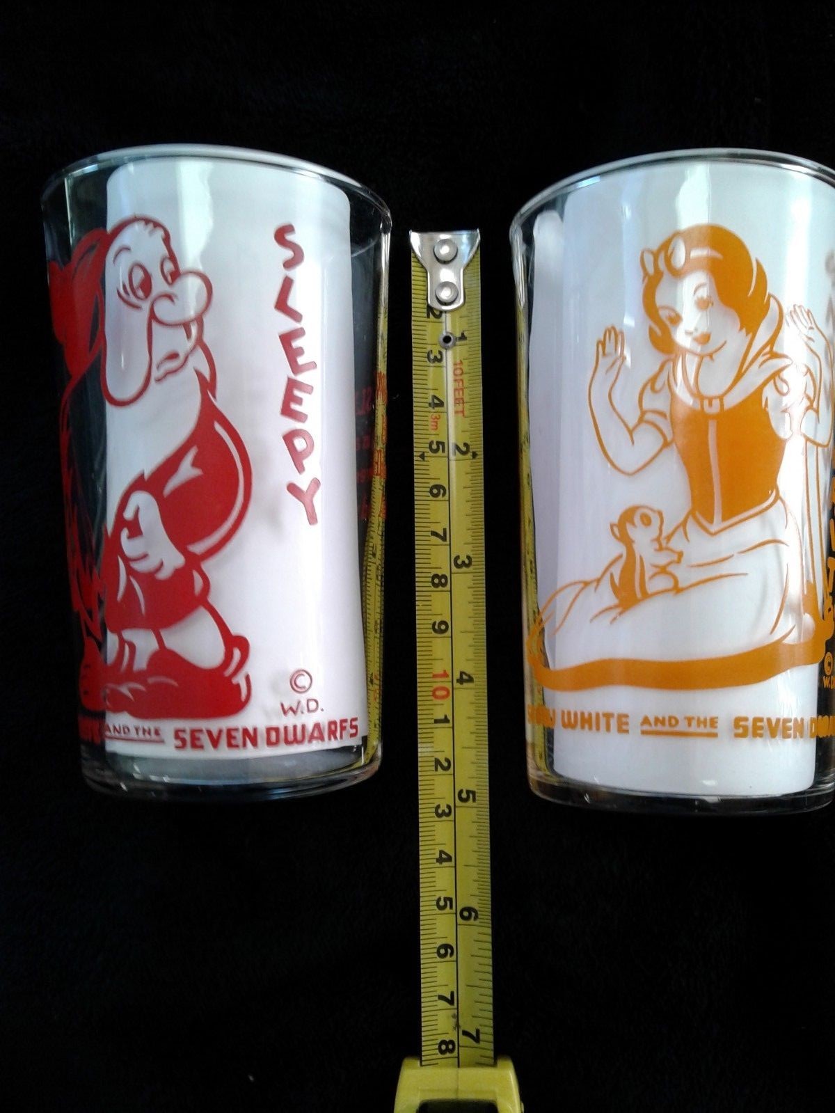 Vintage Disney Snow White & Sleepy Juice tumblers - 1938 Bosco
