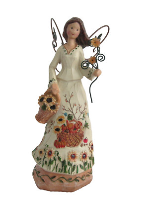 Angel with Sun Flowers 11.5'' Resin Figurine
