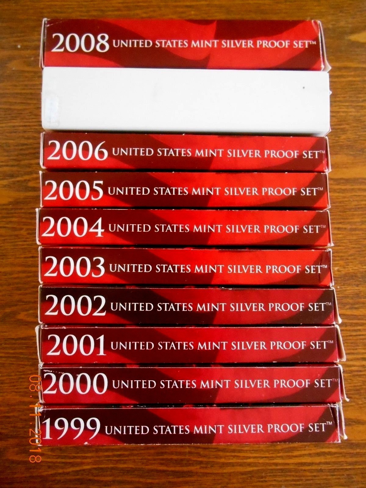 1999-2008 US MINT SILVER PROOF SETS OGP