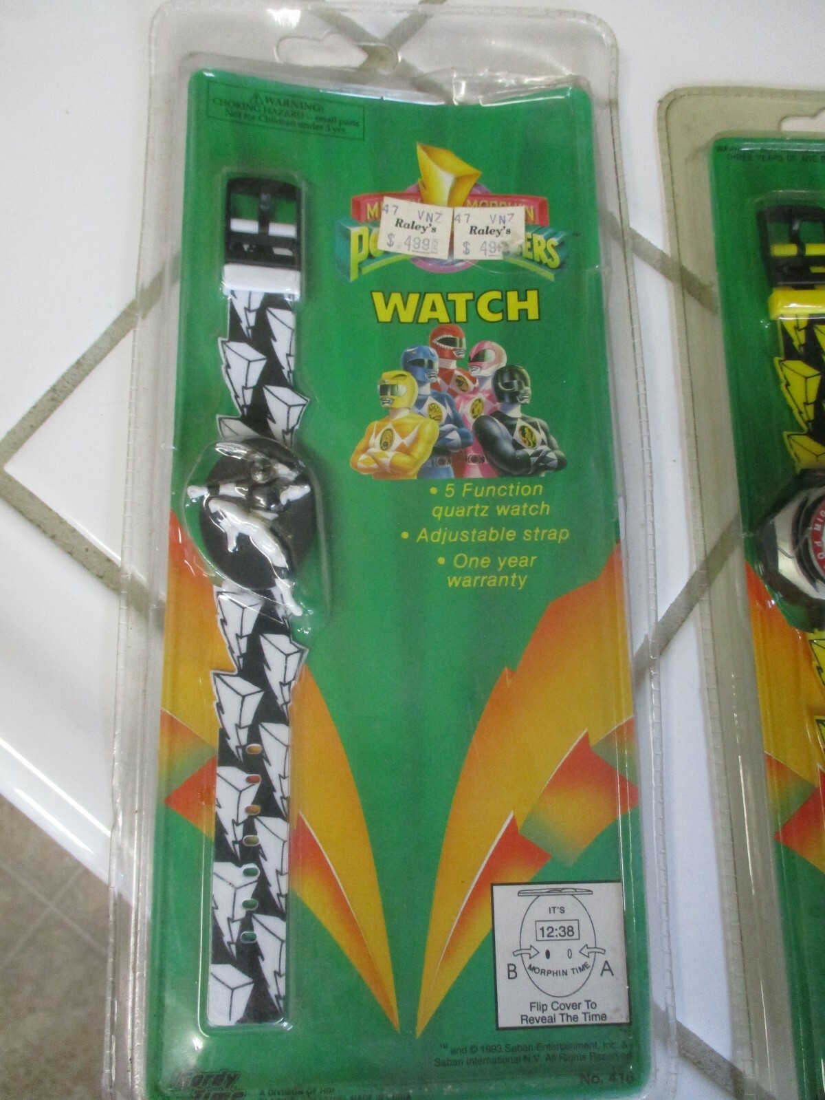Lot of (4) 1993 Gordy Time Mighty Morphin Power Rangers Megazord Quartz Watch