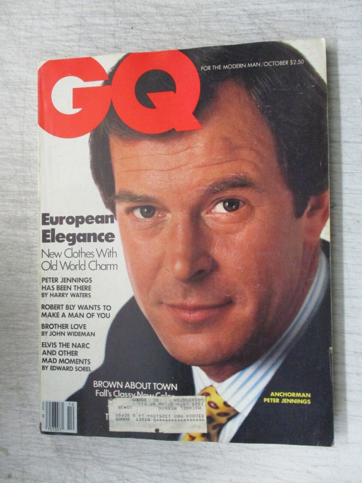 GQ MAGAZINE OCTOBER 1984 PETER JENNINGS VINTAGE MEN'S