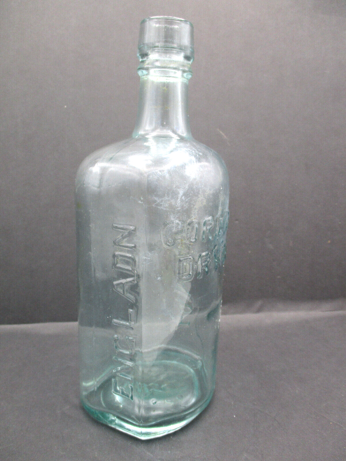 Vintage Gordon's Dry Gin Bottle with ERROR England spelled