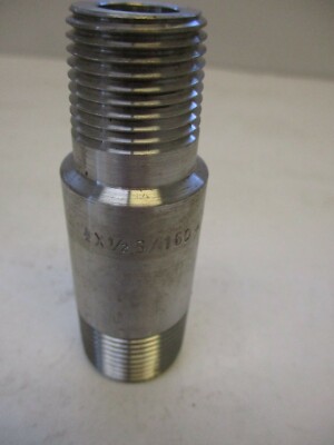 REDUCING 316SS NIPPLE 3/4'' X 1/2'' X 3'' LONG, SCH 160, A182 2205 JABAD9., SMLS