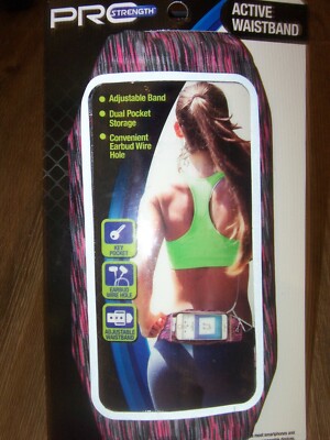 Pro Strength Active Adjustable Waist Band Storage for Phone-Keys Workout/Running