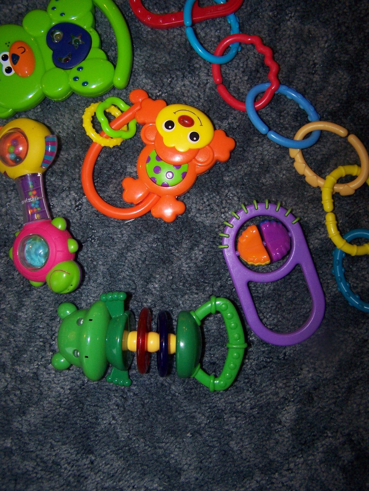 Lot of 6 Rattles Rings Teething Babies 2 Grow Einstein First Year