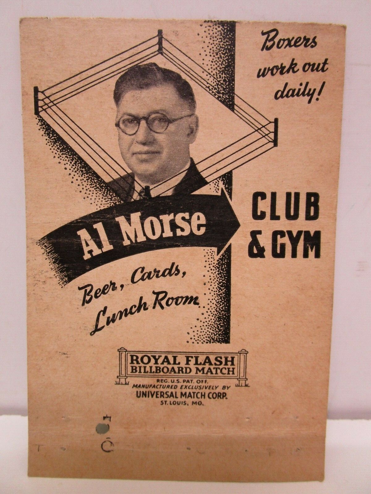 Al Morse Club & Gym, Spokane, Washington Matchbook Cover - Boxing / Boxer