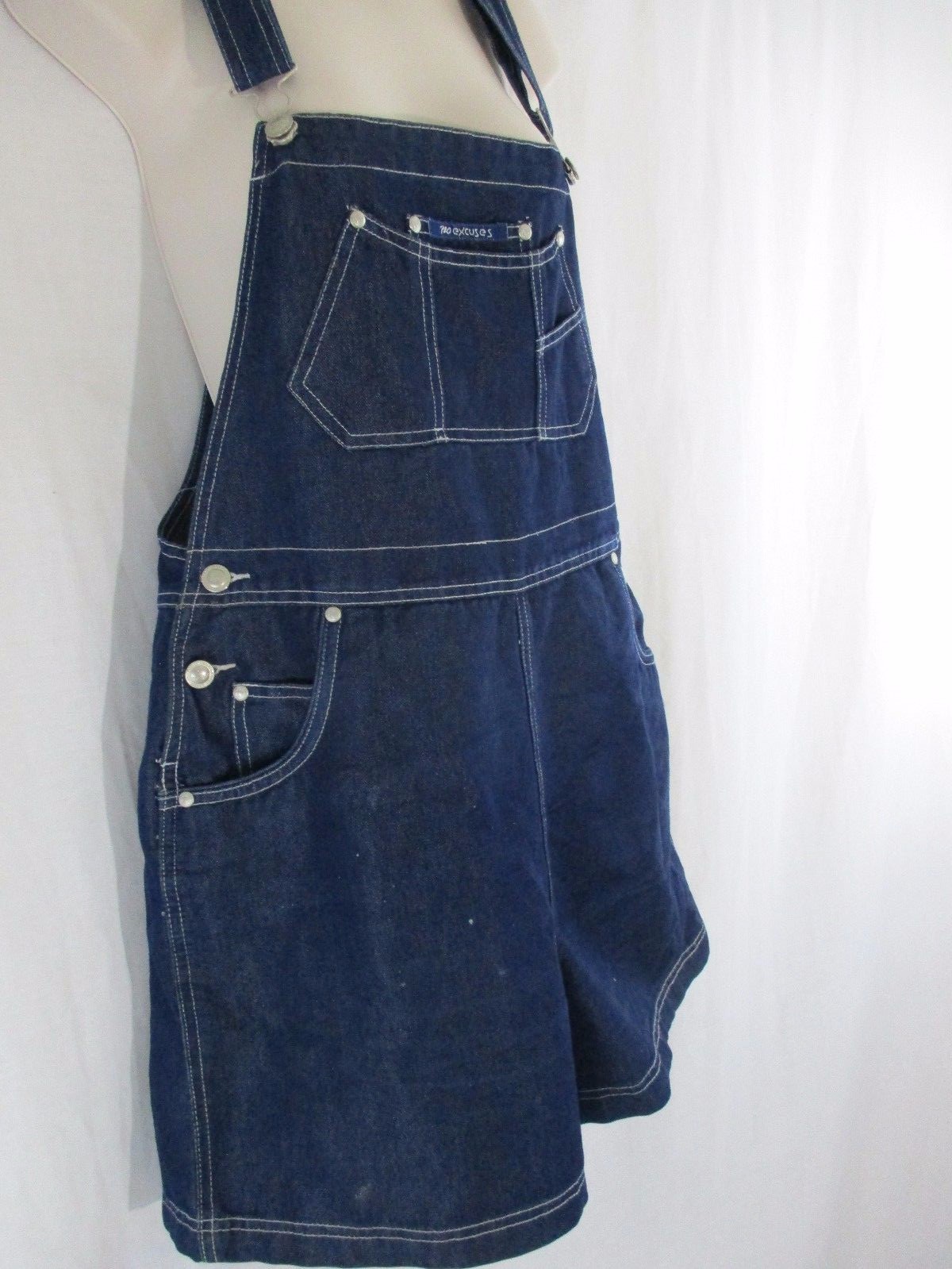 Womens Classic NO EXCUSES Brand Denim Overall Shorts size M     a4