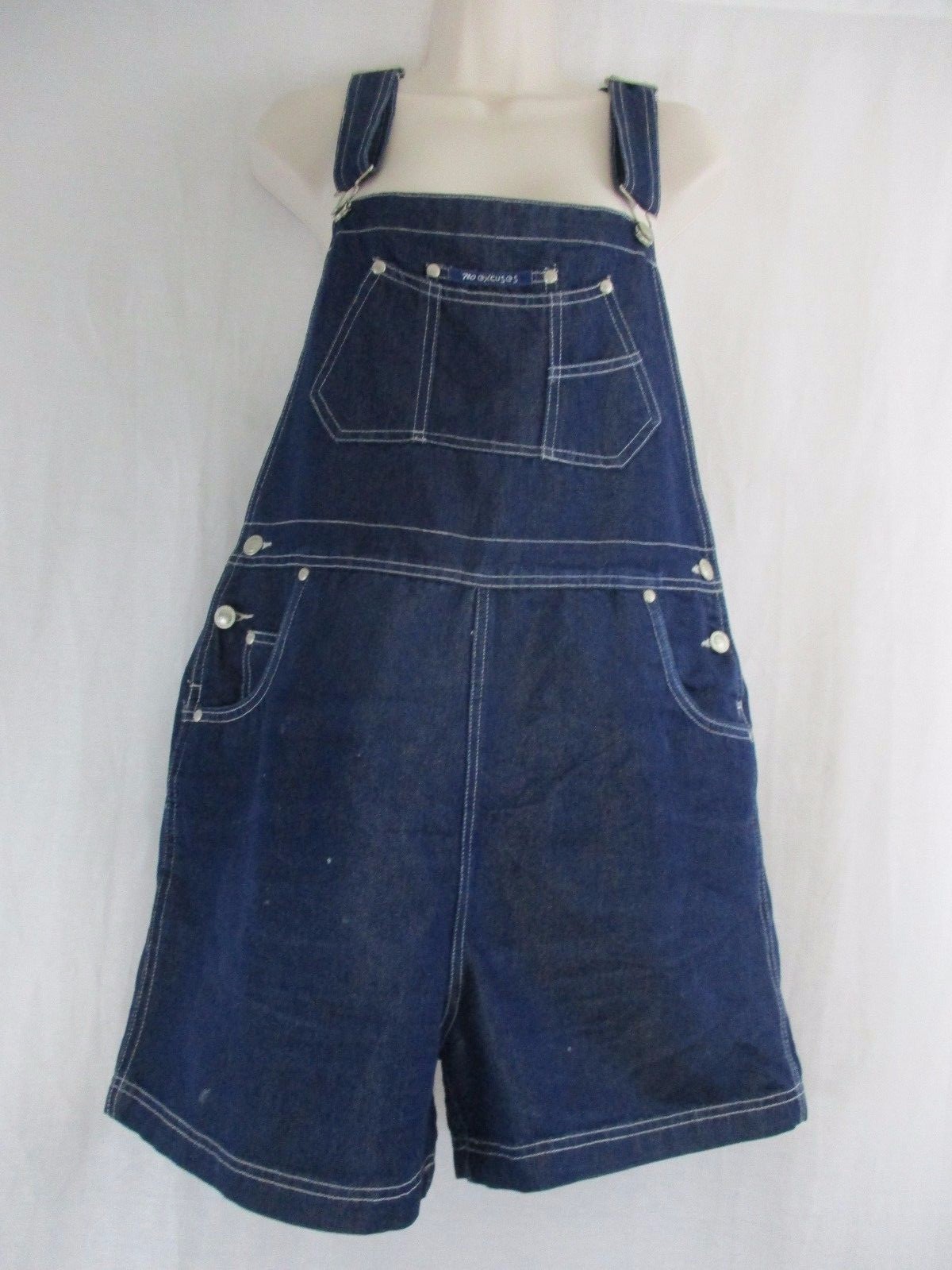 Womens Classic NO EXCUSES Brand Denim Overall Shorts size M     a4