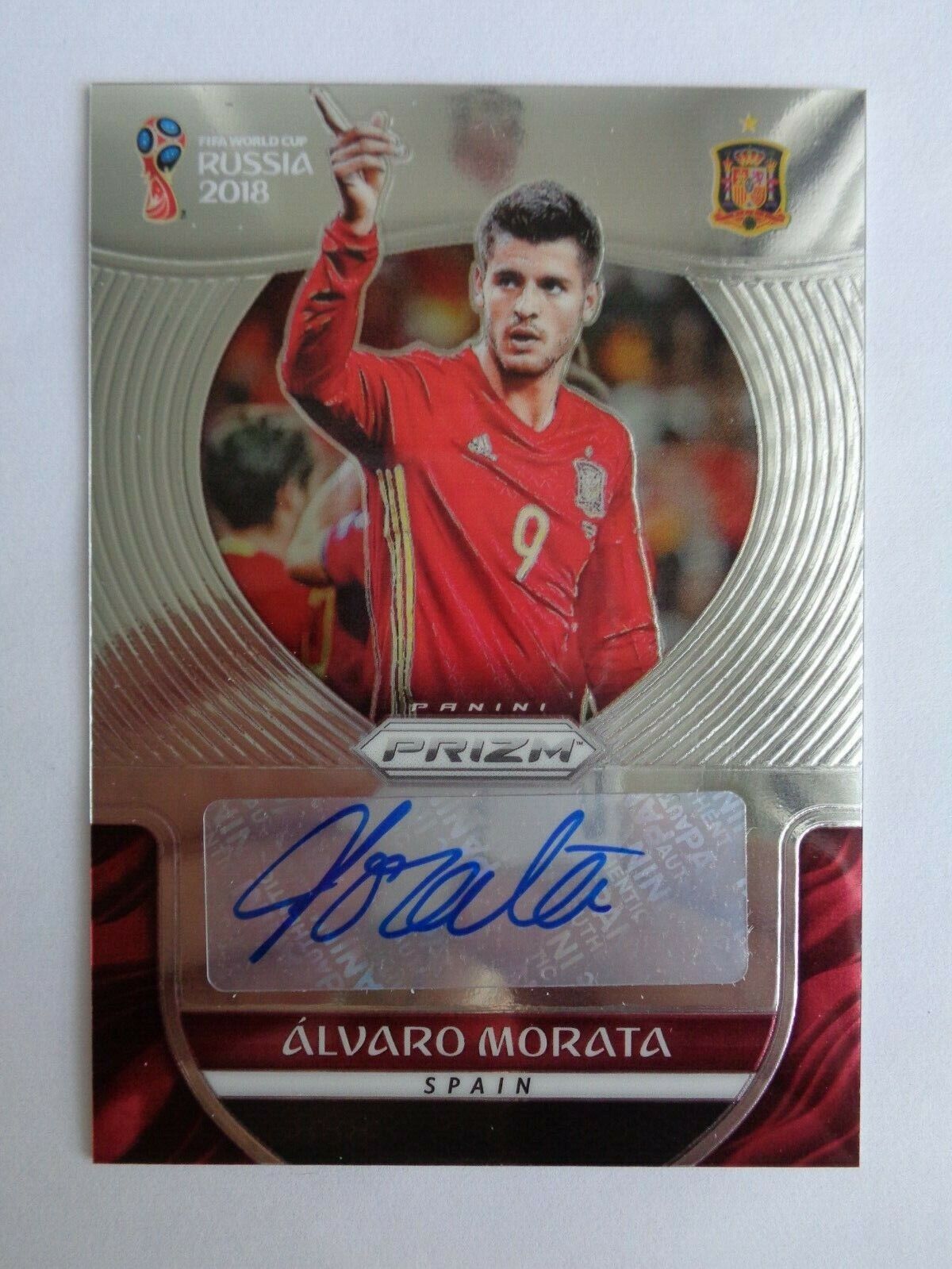 2018 PRIZM WORLD CUP Alvaro MORATA Spain AUTO SIGNATURE CARD 2018 PRIZM WORLD CUP Alvaro MORATA Spain AUTO SIGNATURE CARD