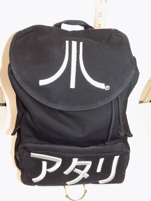 ATARI Black Katakana Backpack Japanese Logo - Officially Licensed Canvas - NWT