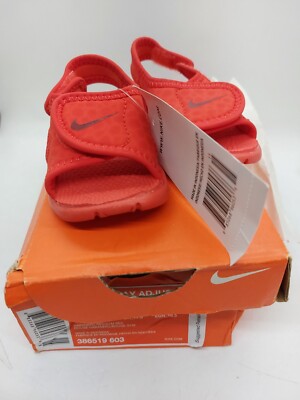 Nike Sunray Adjust 4 (TD) Size 3c Infant Baby Sandals Red