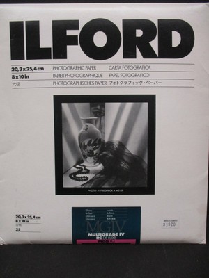 Ilford Multigrade IV fiber base DW Matt MGF.5K B&W paper 8 X 10 3 packages open