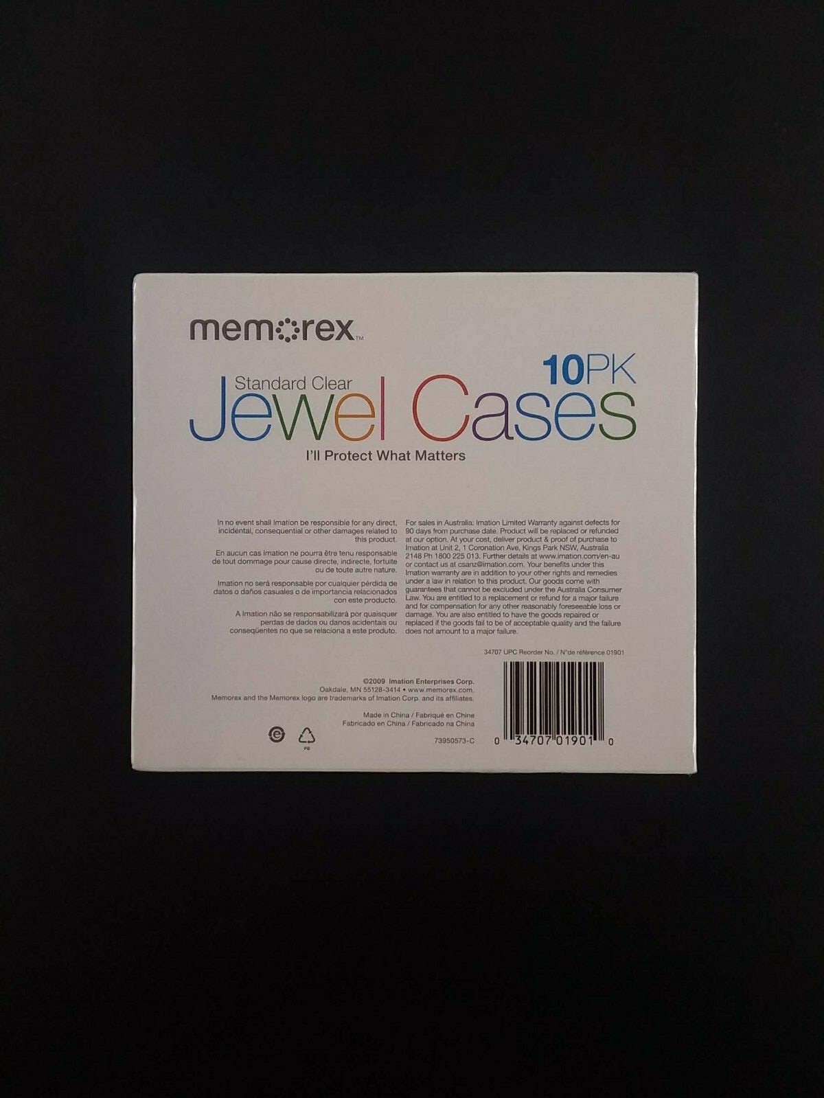 Memorex (R) CD Jewel Cases, Standard Size Clear Pack of 10