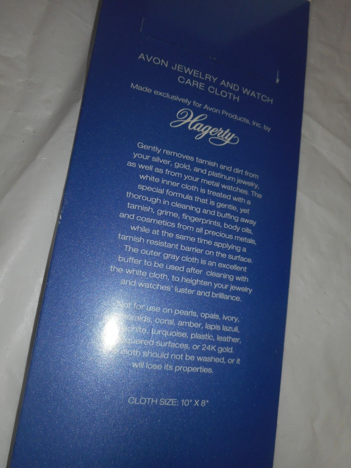 Avon Exclusive Hagerty Jewelry & Watch Care Cloth Binded Original Box 10x8