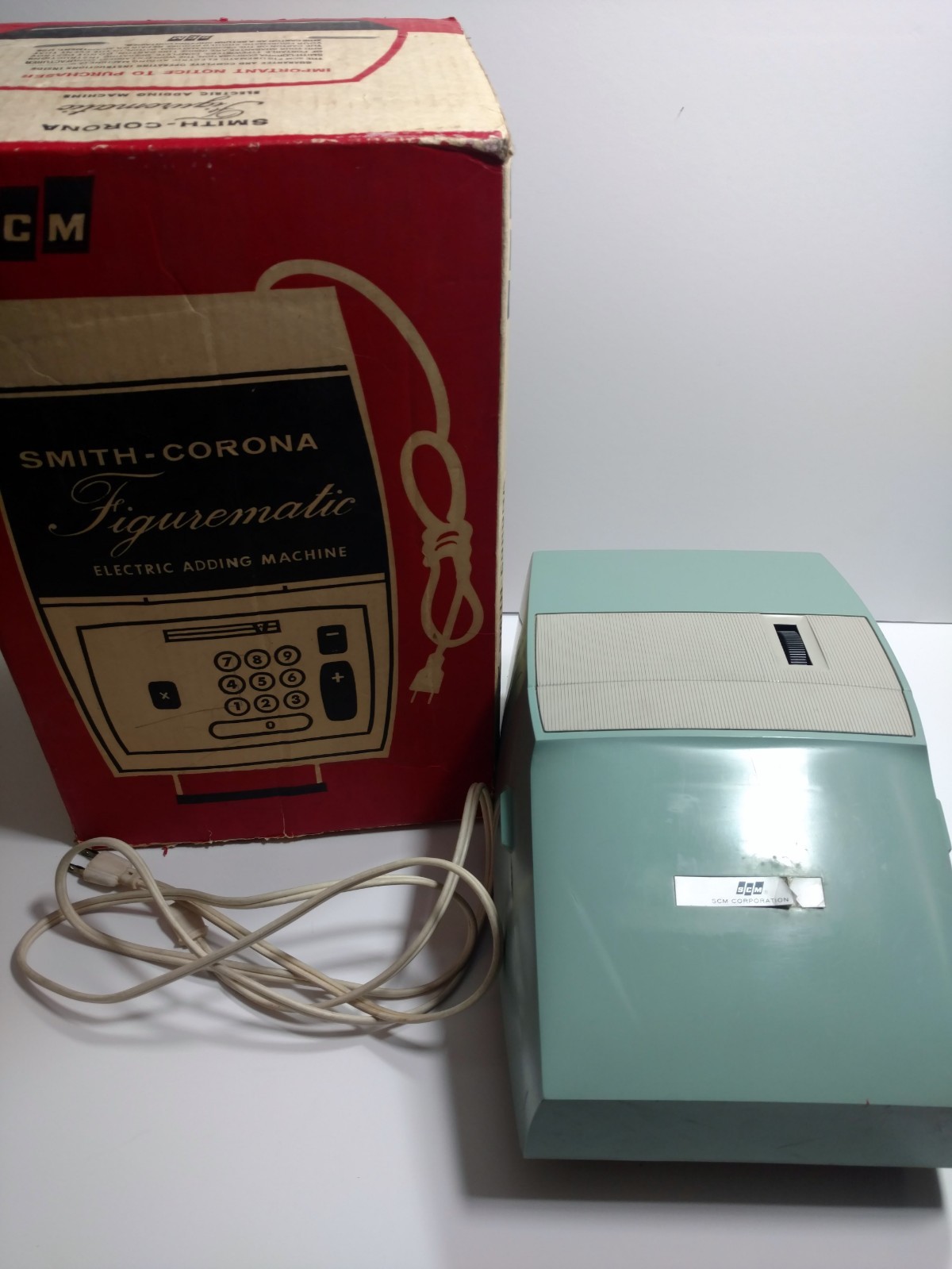Vintage Smith Corona 708 Figurematic Electric Adding Machine with Original Box