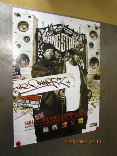 GANG STARR The Ownerz Promo Poster New! Unused! Virgin Records USA 2003 Guru