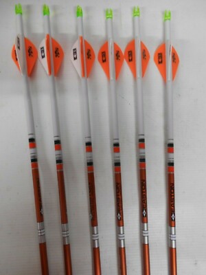 6 Easton Full Metal Jacket FMJ Autumn Orange 5mm 340 Dip/Crest Arrows!