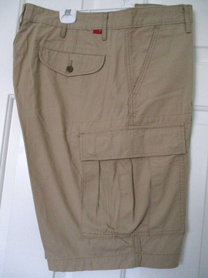 Levi's Mens Flat Front Camel Tan Cotton Cargo Hiking Short Pant NWOT - 38W