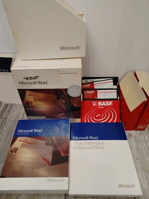 RETIRED 1990 Microsoft Word version 5.5 5.25'' Disks WITH  Books