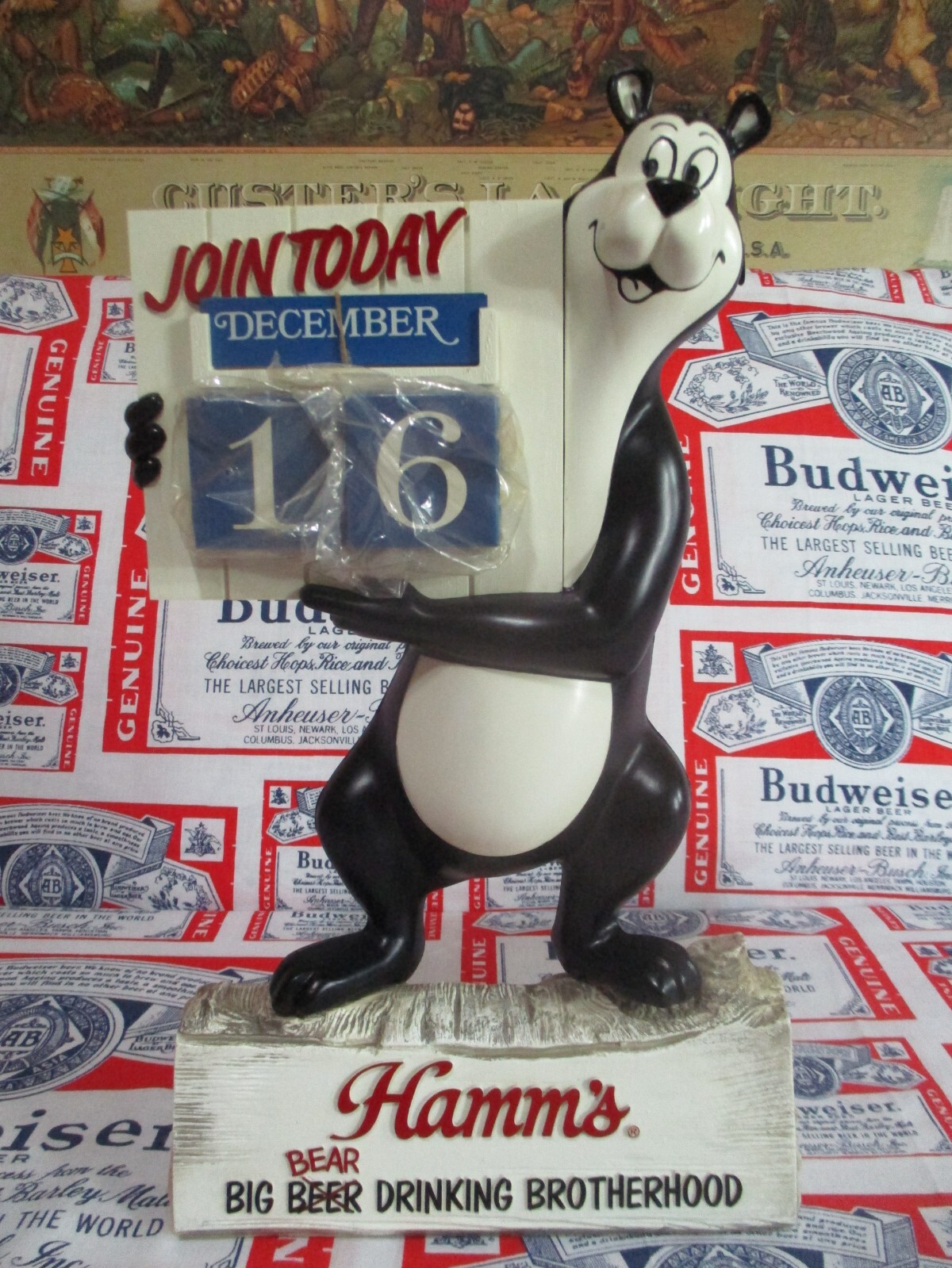 専用 Hamm’s bear カレンダー ディスプレイ 熊 ベアー ビール Hamm's Beer Bear Calendar Sign Figure Display | eBay