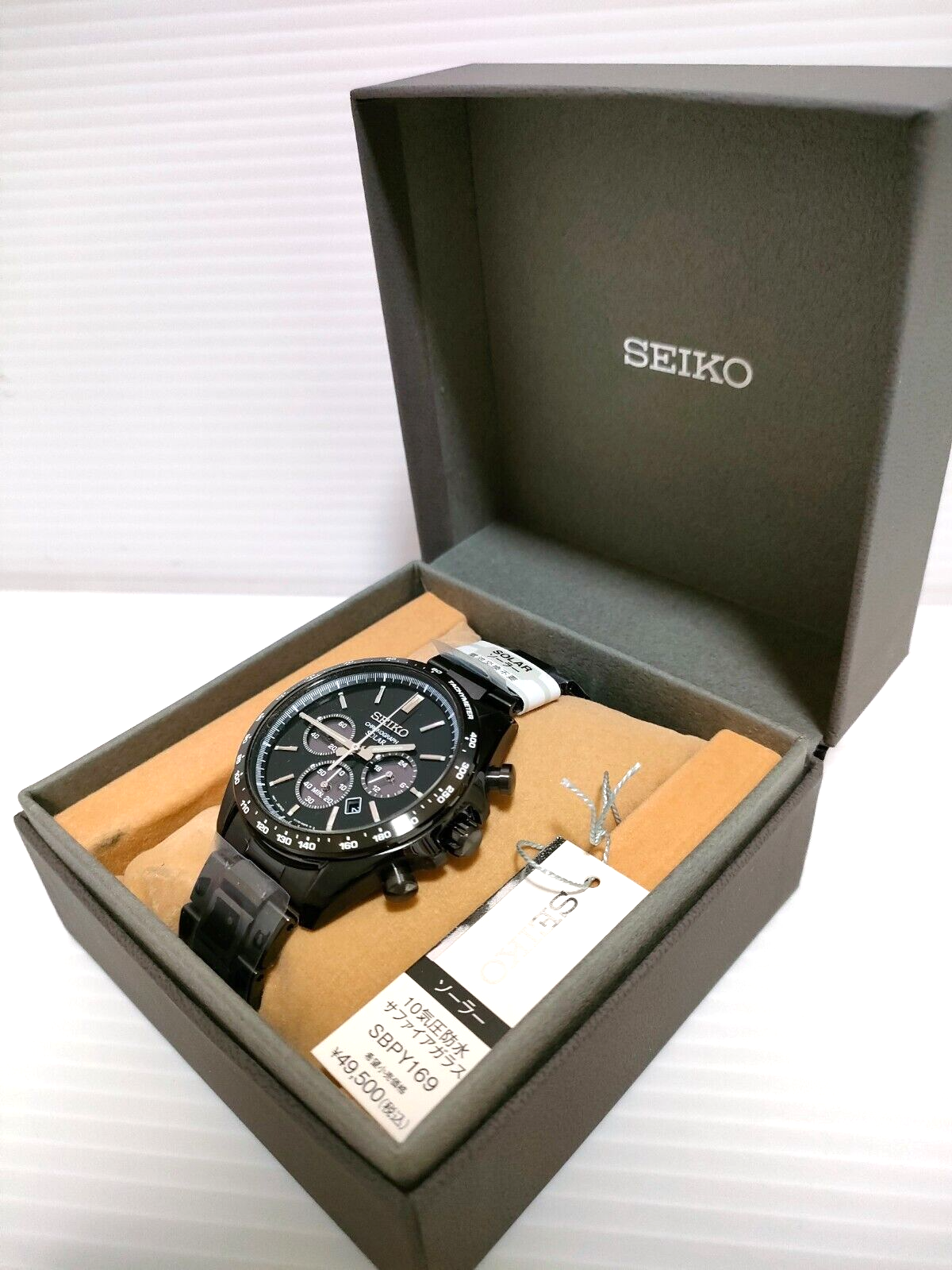Pre-owned Seiko Selection Sbpy169 Solar Chronograph Watch All Black Men's Authentic