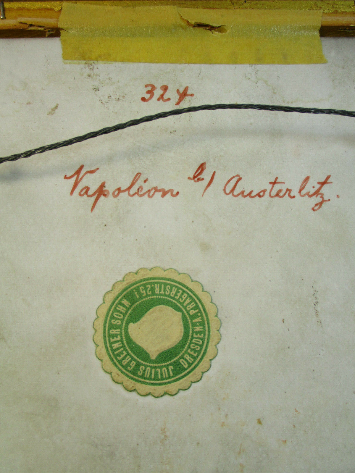 Antique Julius Greiner Sohn Napoleon Porcelain Plaque # 602