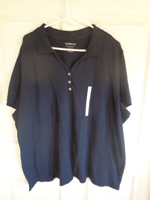 NWT Croft & Barrow Woman's  - Navy - Classic Polo Shirt - Size 3X