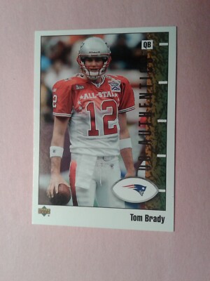 2002 UD Authentics Tom Brady New England Patriots card number 52