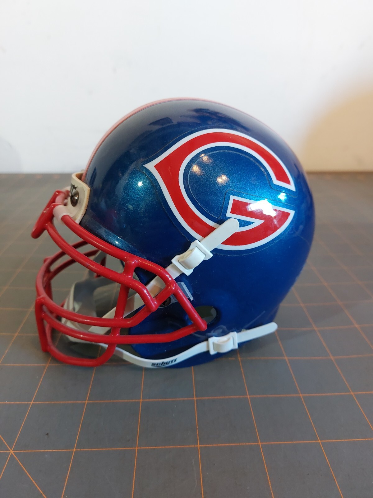 記念グッズ schutt Authentic Mini Helmet Brutus Schutt Football Mini Helmet Blue with Red G | eBay