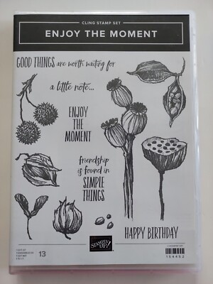 Stampin Up! Enjoy the Moment 13 pc cling stamp set floral birthday cardmaking