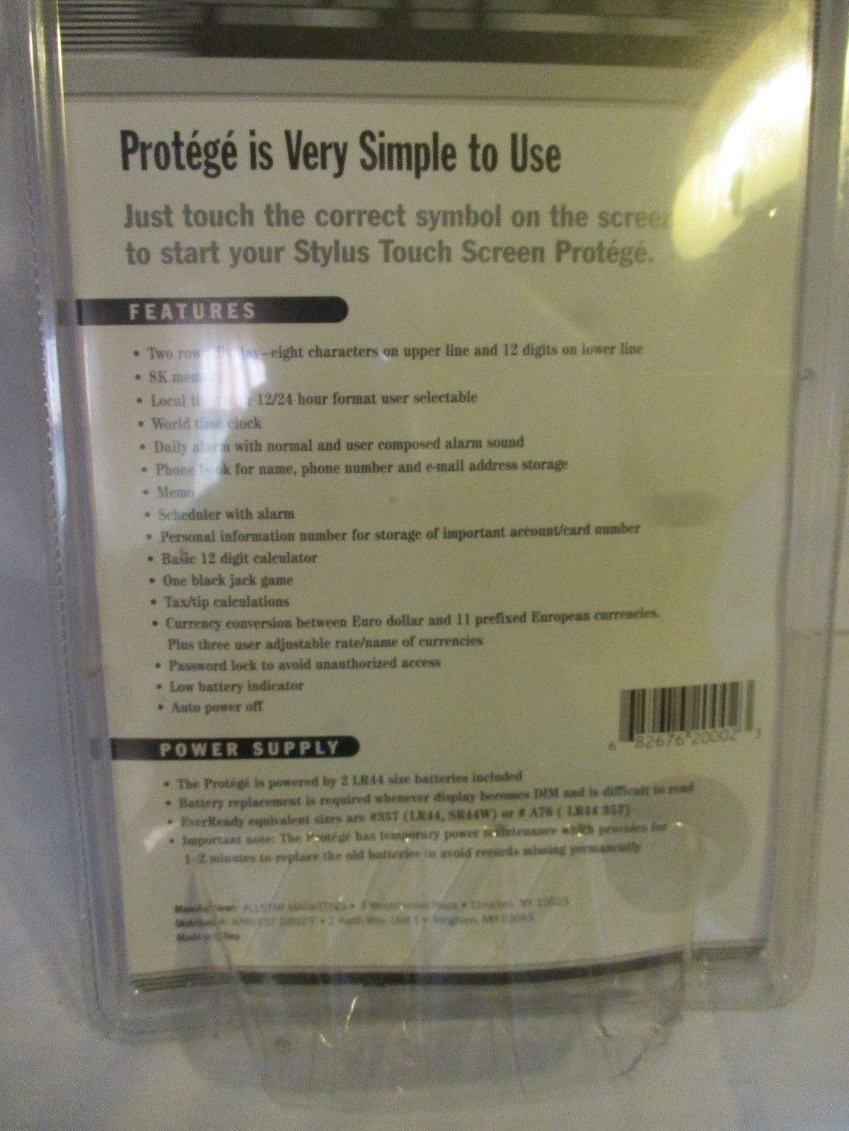 Protege Touch Screen Sheduler Organizer w Stylus Protege Fatory sealed