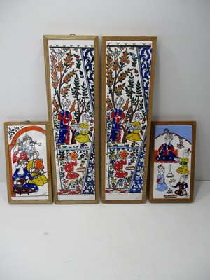 Lindos Keramic Tile Vintage Folk Art Archaeolgical site Stunning Colors and Glaze Wall Hanger Mid Century Chic Hand Made and Painted
