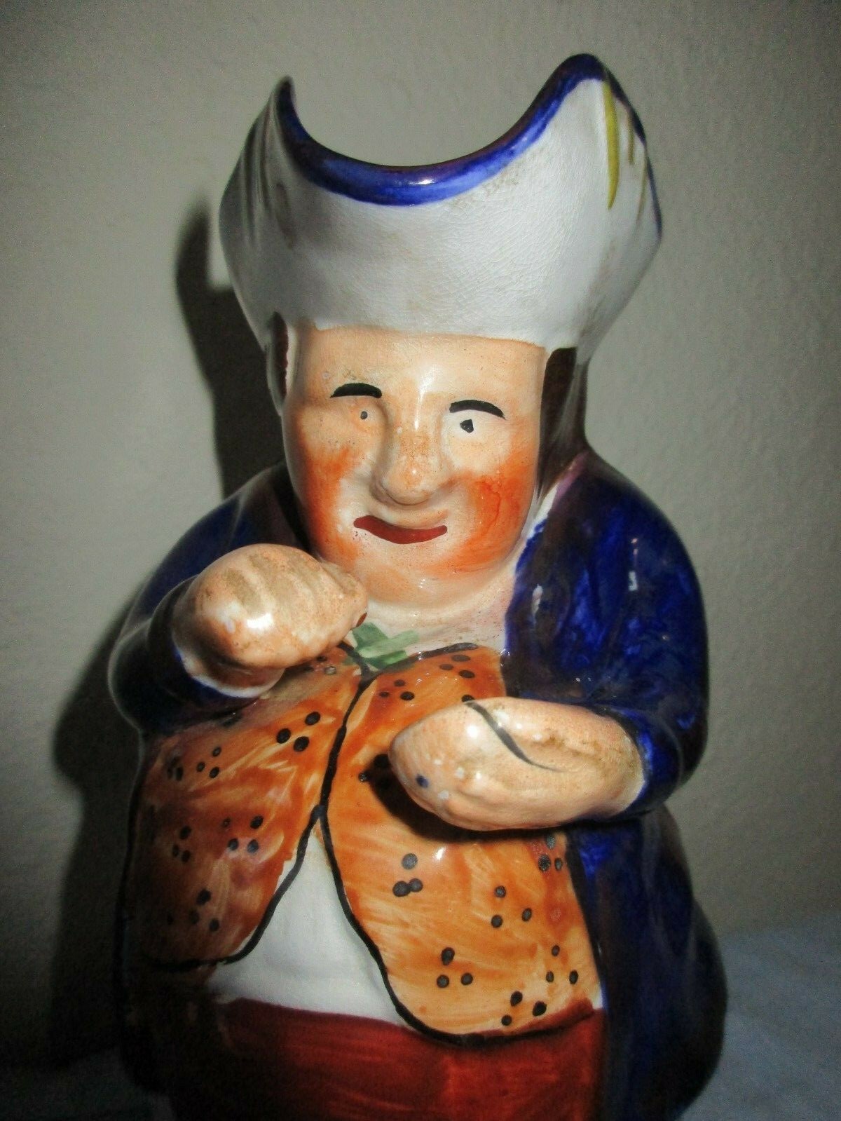 1912 Allertons Snuff Taker Toby Pitcher 8 In. Tall