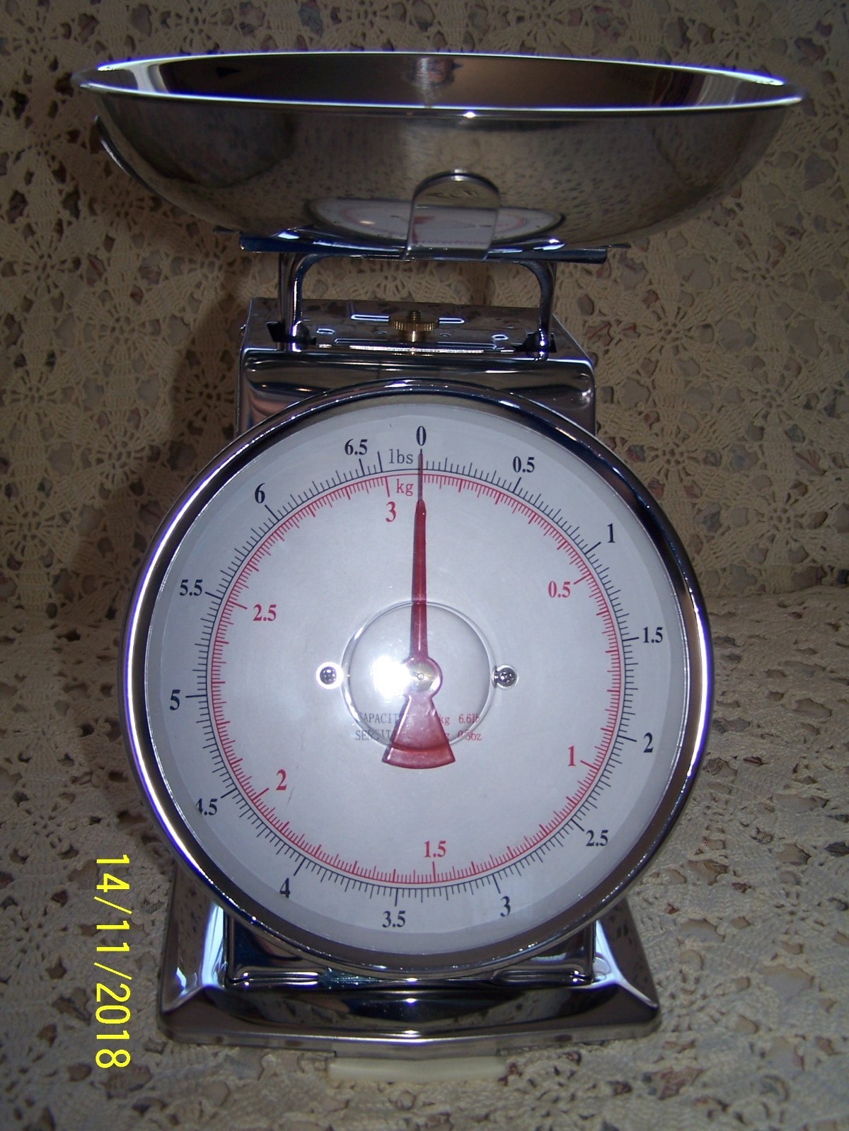 Silver Kitchen Counter Scales 6.6 lb. 3KG Capacity