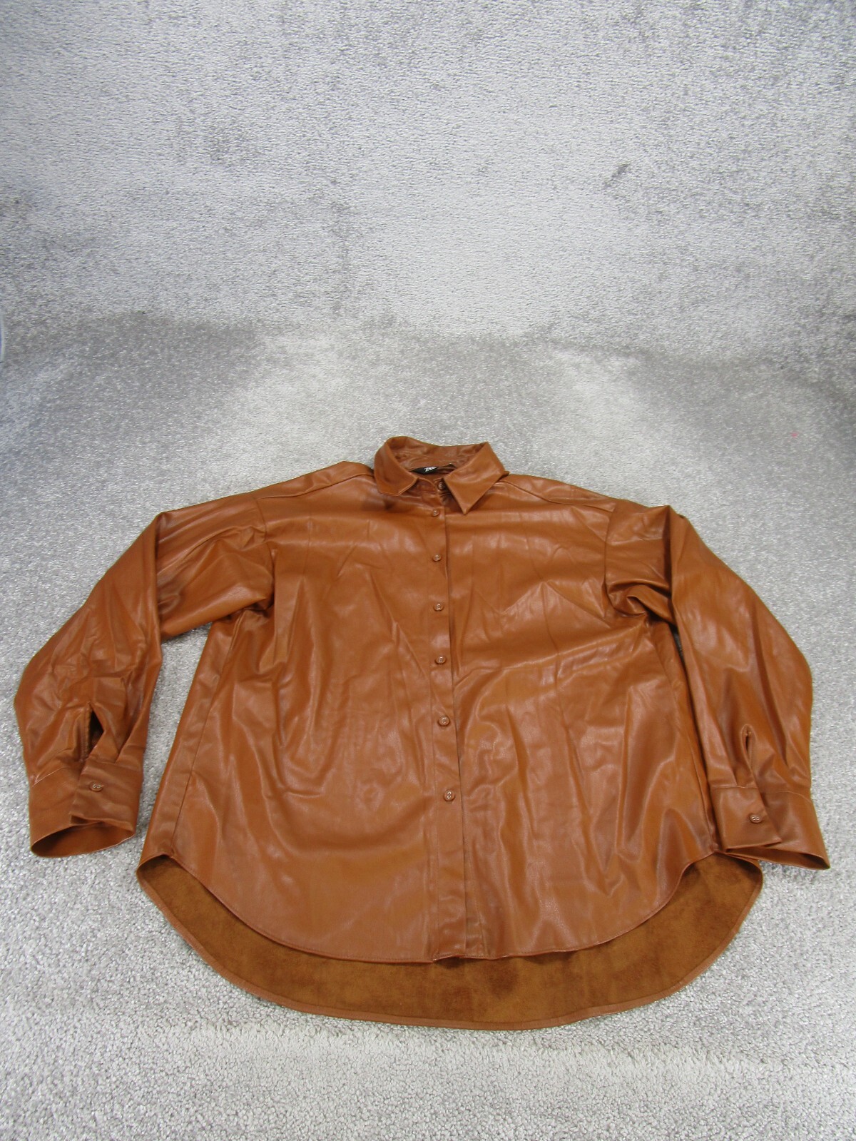 ジャケット・アウター 00's fake leather shirts jacket ZARA ZARA FAUX LEATHER OVER-SHIRT / Jacket Green Men SIZE Large