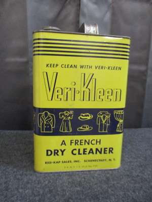Vintage VERI KLEEN Cleaning Detergent Tin Can - Red Kap Sales Inc Schenectady NY