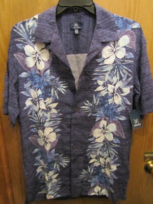 NWT MENS [G] GEORGE TROPICAL BLUE 100% RAYON SHORT SLEEVE SHIRT SIZE S (34-36)
