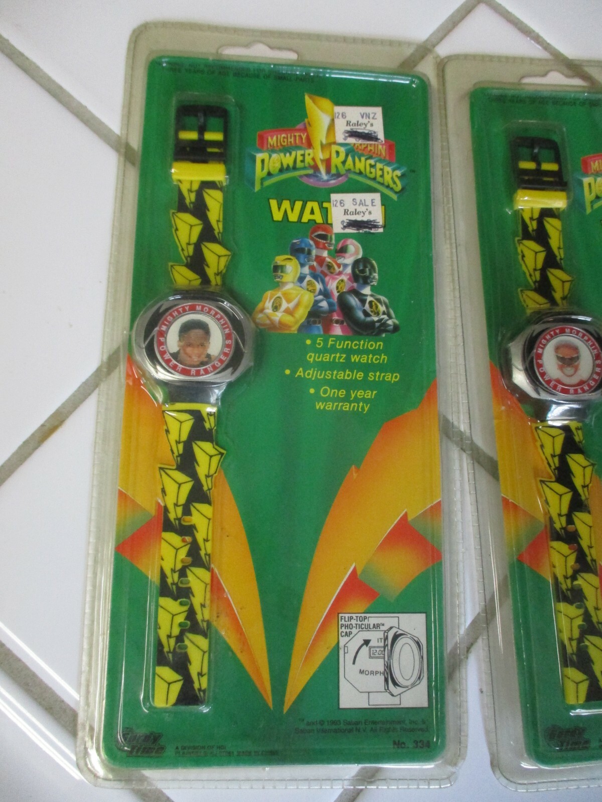 Lot of (4) 1993 Gordy Time Mighty Morphin Power Rangers Megazord Quartz Watch