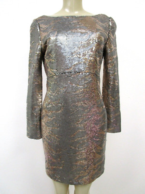 JESSICA SIPSON GRAY SEQUIN EMBELLISHED COCKTAIL DRESS SIZE 6 - NWT