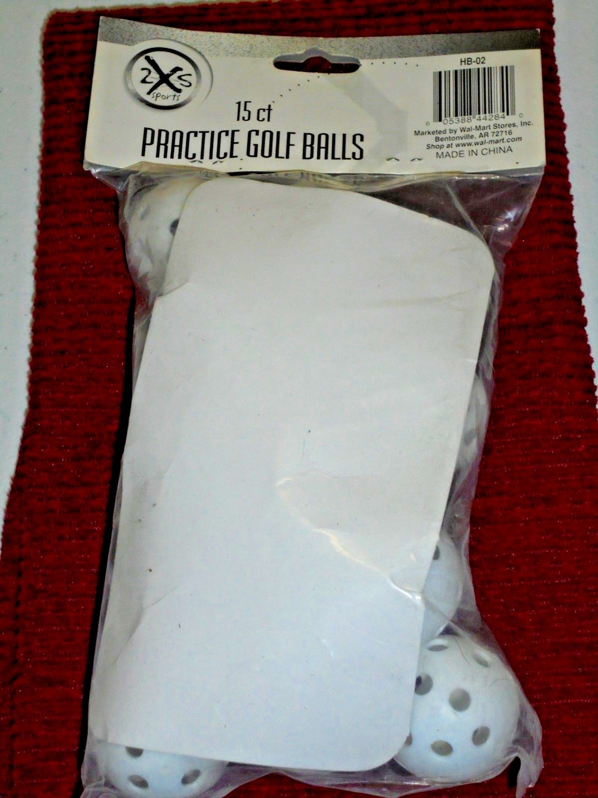 2XS Sports White Plastic Airflow Perforated Practice Golf Balls 15 Count NEW