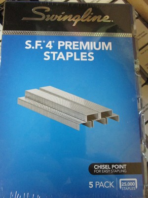 5 PACK Swingline S.F. 4 Premium Staples CHISEL POINT 25000 TOTAL 35481 BS3