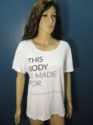 sz 18 / 20 white THIS BODY IS MADE FOR ____ stretchy top by LANE BRYANT