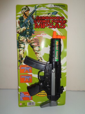 Commando Strike Force MP5A5 Vintage Toy Machine Gun With Sound Safety Tip Carded