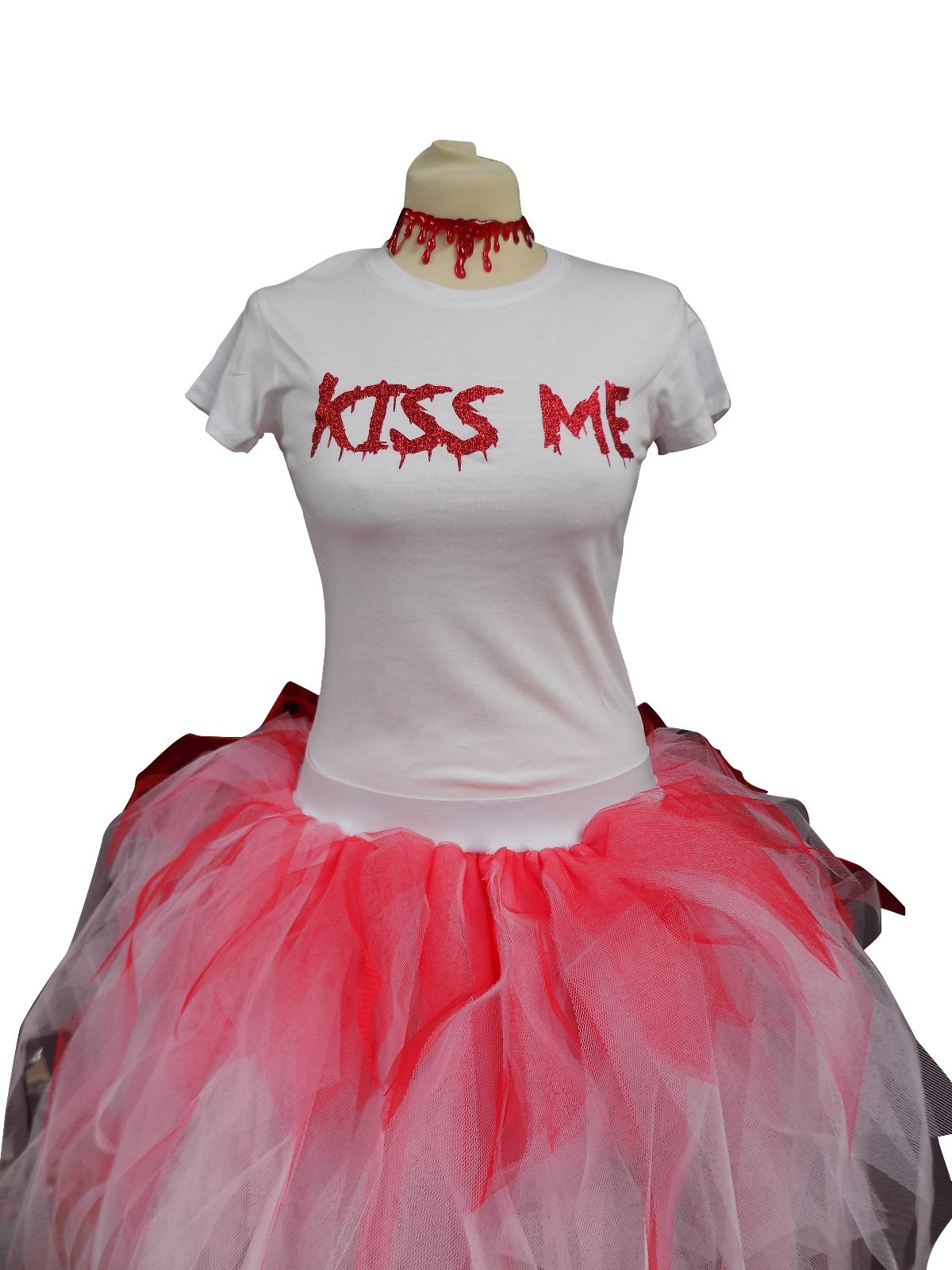 Purge Tutu Skirt Blood Necklace T Shirt Halloween Fancy Dress Candy